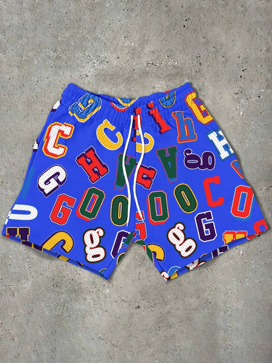 PAVTROS Manfinity Streetrush Men's Casual Letter Print Summer Shorts - Multicolor - View 1