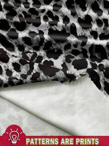 EMERY ROSE Casual Leopard Print Round Neck Women's Tank Top, Suitable For Summer - Black and White - View 3