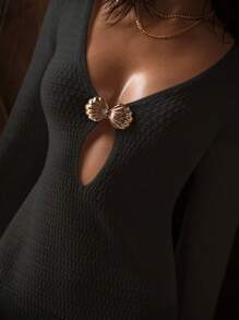 MOTF PREMIUM METAL DECOR CUT OUT COVER UP DRESS FOR SUMMER BEACH VACATION