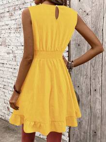 SHEIN Clasi Vestido casual - Casual moderno - Casual de vacaciones - Pastoral - Amarillo - Ver 2
