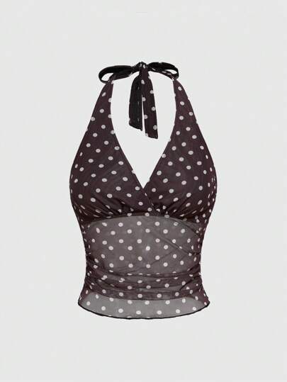 لباس علوي نسائية فرنسية حلوة وجميلة بطباعة نقاط