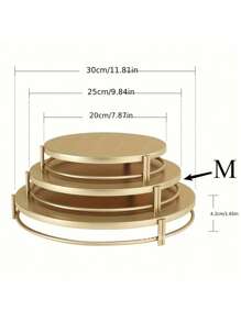 3pcsGolden Cake Stand Set, Circular Dessert Stand, Metal Cupcake Candy Display Tray, Suitable For Weddings, Events, Birthday Parties - Multicolor - View 9