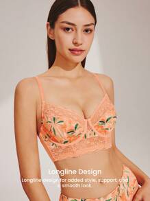 LUVLETTE Andningsbar spets Elegant Push-up Luftig Komfort Balconette Korsett Lingerie Minimizer-BH - Multifärgad - Visa 12