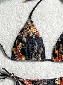 Swim Mod 2 Pieces Women Casual Vacation Beach Bodycon Sexy Halter Bikini Swimsuit For Summer - Orange - View 3