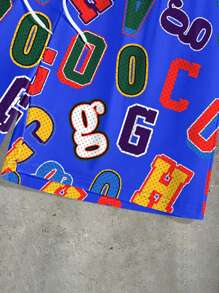 PAVTROS Manfinity Streetrush Men's Casual Letter Print Summer Shorts - Multicolor - View 5