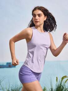 In My Nature Top deportivo de malla para yoga, running y actividades al aire libre - Morado - Ver 6