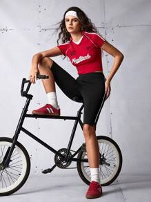 SHEIN Sports Leggings de sport casual quotidien pour femmes - Noir - Voir 2