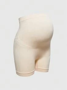 SHEIN Shape شورت نسائي لمرحلة الحمل، عالي الخصر، شكل عادي، كاجوال
