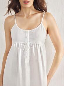 Ocili Leisure 100% Cotton Embroidered Open Front Button Down Comfortable Women's House Dress