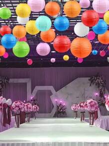 SHEIN 10 件纸灯笼套装，20 厘米/7.87 英寸中国圆形灯笼悬挂花园小纸灯笼可折叠球形灯笼，无需电力，可折叠放置 - 紙燈籠 - 查看 9