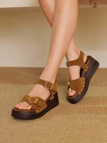 Styleloop 女士休闲坡跟厚底帆布凉鞋穆勒凉鞋，厚底，轻便，适合婚礼、派对、郊游、工作、旅行