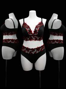 QuietHaus Set de 2 sujetadores inalámbricos con aplicaciones de encaje para tallas grandes - Multicolor - Ver 5