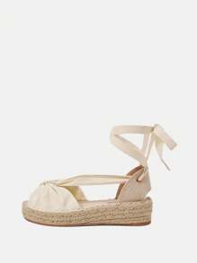 Styleloop Women's Woven Rope Platform Wedge Sandals, Vacation Style BOHO Chic Retro American Western Music Festival Party Thick Bottom Shoes