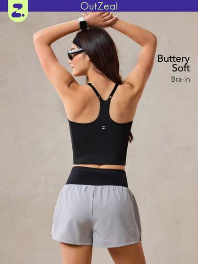 OutZeal 吸汗可调节肩带露背可拆卸垫运动文胸背心日常健身