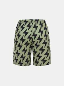 SHEIN Vielseitige lässige kurze Hose mit tropischem Pflanzen-Muster für Teenager Jungen, geeignet für Pendeln, Schule, Alltag, Urlaub, Party, Musikfestival, Sport, Frühling/Sommer