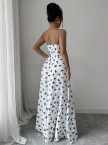 Elenzga Mono sin mangas estampado casual con elegante y sofisticada vibra, estilo de resort