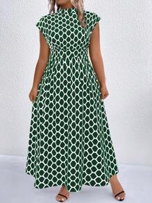SHEIN Clasi Đầm Maxi Cổ Giả In Chấm Bi Plus Trang Phục Cho Nữ - Nhiều màu - Xem 3