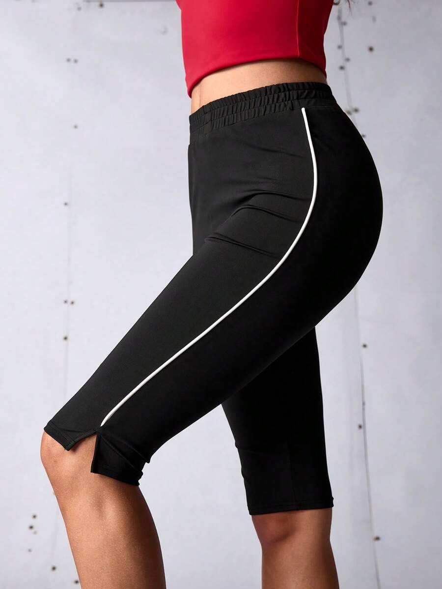 SHEIN Sports Leggings de sport casual quotidien pour femmes - Noir - Voir 1