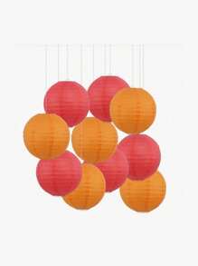 SHEIN 10 件纸灯笼套装，20 厘米/7.87 英寸中国圆形灯笼悬挂花园小纸灯笼可折叠球形灯笼，无需电力，可折叠放置 - 紙燈籠 - 查看 15