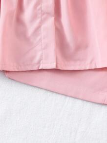 SHEIN Playful Pals Conjunto de 2 piezas de top sin mangas con pliegues y detalle de lazo, y pantalones de pierna ancha, en color liso, de estilo casual y moderno, adecuado para salidas de primavera/verano, vacaciones y uso diario.
