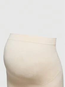 SHEIN Shape شورت نسائي لمرحلة الحمل، عالي الخصر، شكل عادي، كاجوال