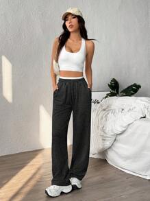 Easithlete Women's Drawstring Waist Loose Yoga Sports Casual Pants