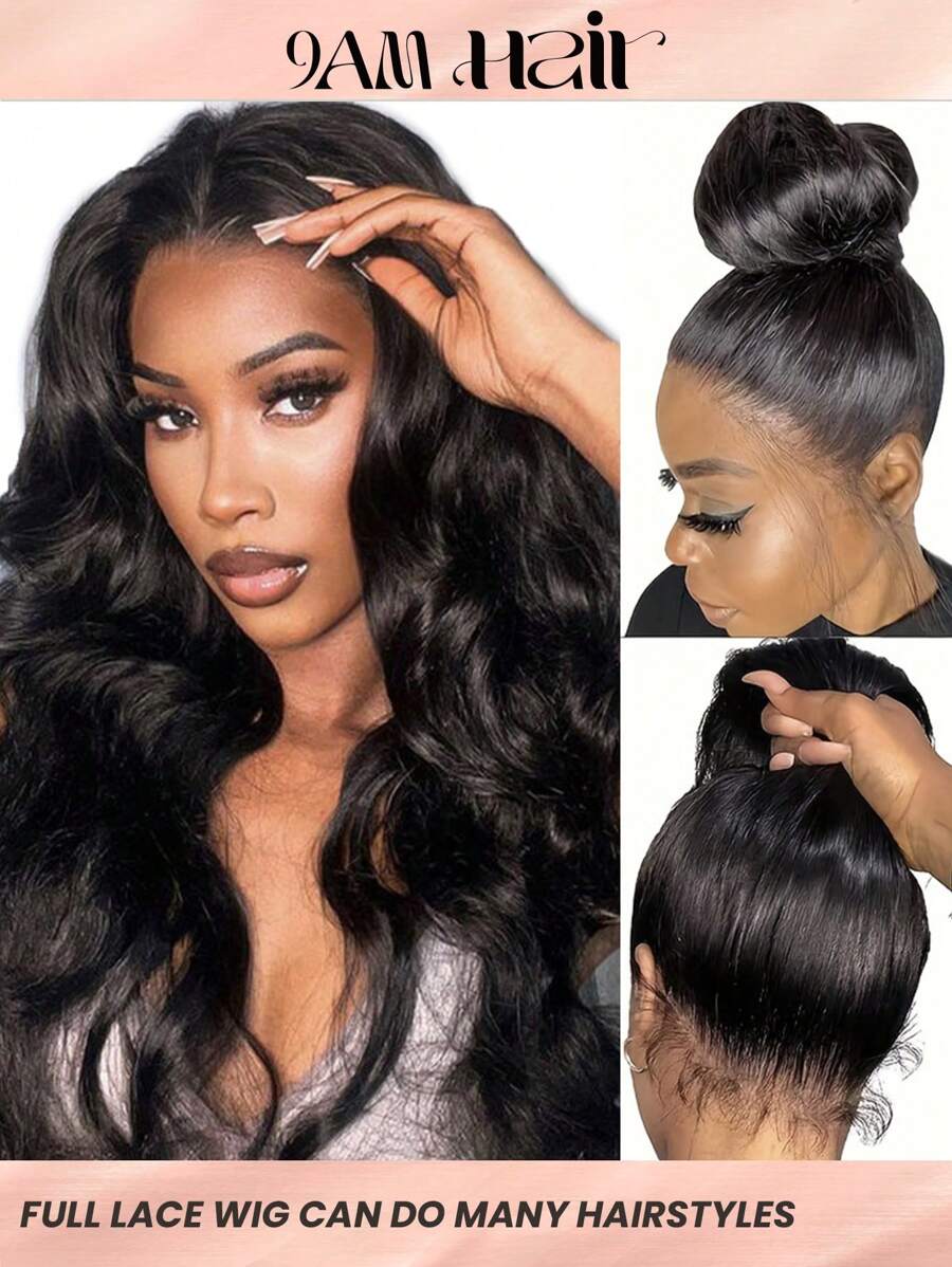 Full 360 Lace Front Wig Body Wave Transparent Lace Front Human Hair Wig 10-26 Inch Body Brazilian Remy Human Hair Wig For Women - Natural Black - View 1