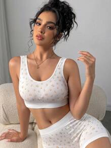 SHEIN 1 pieza Sujetador inalámbrico para mujer, sujetador cómodo para usar en primavera, verano y todo el año - Blanco - Ver 5