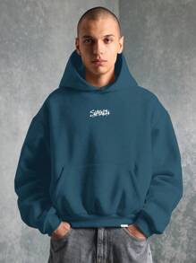 SUMWON Summon Streetwear 图案连帽衫 超大套头衫 经典休闲嘻哈都市风格 - 綠色 - 查看 2