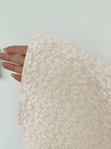 Feyla 女式纯色方领荷叶边下摆长袖连衣裙长款晚礼服 - 卡其色 - 查看 7