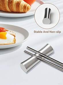 1pc Stainless Steel Chopstick Holder, 304 Stainless Steel Chopstick Holder, Spoon Holder, Knife And Fork Holder - Silver - View 9