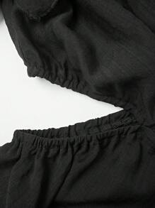 Rafferiza 春夏女士优雅修身不对称下摆连衣裙 - 黑色 - 查看 8