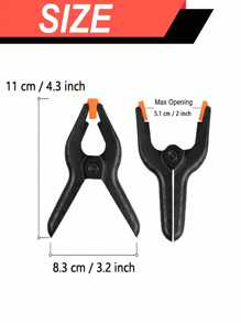 10 个装 4 英寸重型塑料弹簧夹，适用于背景支架、摄影、办公室、DIY 项目、小型重型夹子，适用于工艺品、背景支架、木工、摄影工作室；多用途弹簧夹 - 强力抓握塑料夹，适用于木工、摄影背景和工艺品、男士工具 - 黑色 - 查看 5