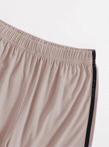 Conjunto de 2 peças plus size para meninas, casual, resort, confortável, simples, elegante, com laço fofo e fita de cor contrastante
