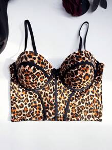 SHEIN Áo ngực thể thao thường ngày họa tiết da báo gợi cảm dành cho nữ kiểu áo bralette đơn - Nhiều màu - Xem 2