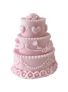 1Pc 3-Tier Heart & Rose Flower Silicone Mold Set For Candles, Resin Crafts - Perfect For Wedding Decorations & Birthday Party Aromatherapy Stones