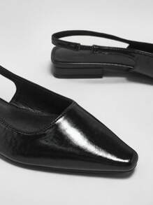 SHUZIA New Ladies' Black Pu Sling Back Low Heel Ballet Flat Casual Comfort Vacation Spring Summer Office Shoe - Multicolor - View 5