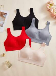 SHEIN 4件套经典时尚多色无钢圈文胸 - 彩色 - 查看 6