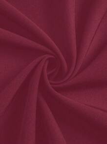 TaskEZ Contrast Color Zipper Pocket Long Sleeve Scrub Uniform Jacket - Burgundy - View 7