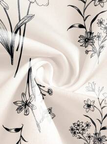 Lacomfia Plus Size Women Elegant Flower All-Over Print Arabic Style Dress - Multicolor - View 6