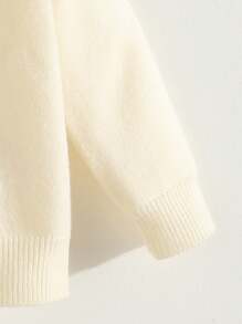 SHEIN Young Girl Coordinated Casual Simple Comfortable Contrast Color Polo Sweater Skirt