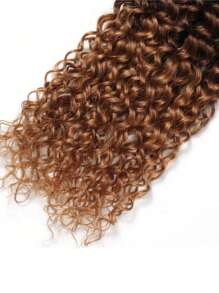 Ombre Kinky Curly Human Hair Extensions 100% Human Hair Jerry Curly Bundles Brown Black Brazilian Remy Hair 1B/4/30 Weave - S1/4/30 - View 3