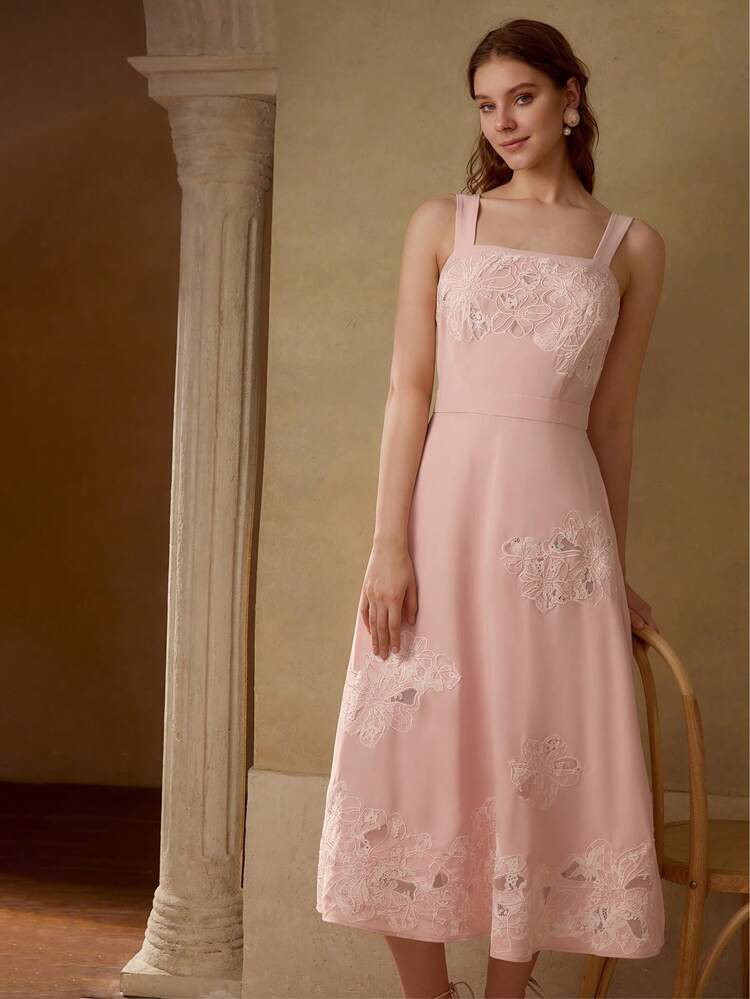 navy blue dress for baby girl Elegant Scoop A-Line Mid-Calf Wedding Dress main image 1