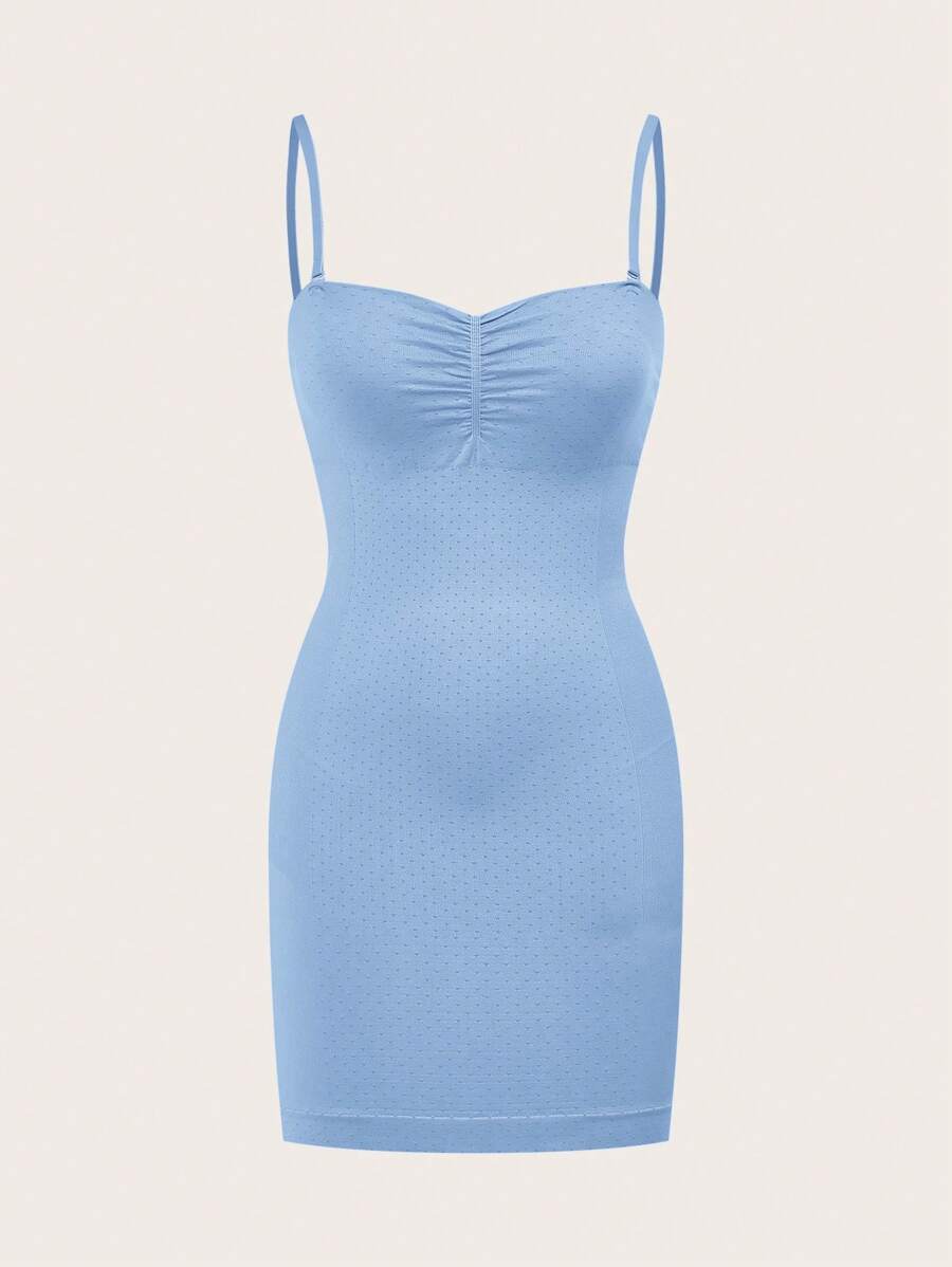Women's Solid Color Ruched Bodycon Cami Dress - Dusty Blue - View 1