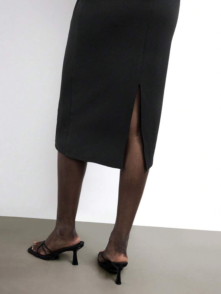 SHEIN Maija New V-Neck Wide Shoulder Pad Front Ruched Design Women's Dress, Elegant And Chic, Spring/Summer  St Patrick's Day Women Easter Summer Outfits Easter Dress Women Party Top Beach Dress Summer Holiday Outfits Each Vacation Outfits For Women Elegant Women's Blouses Casual Blouse For Women Formal Attire For Women Office Wear Women Business