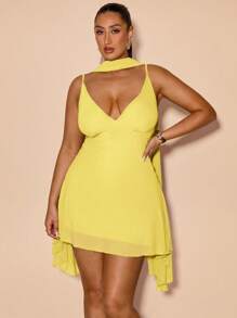 SHEIN BAE Summer Beach Vacation Plus Size Clothing Holiday Clothing Party Gathering, Dating Travel, Going Out, Music Festival Clothing, Concert Clothing, Country Music Festival Clothing,Summer Beach Vacation Elegant Solid Black Deep V-Neck Ribbon Mini Dress, Suitable For Daily Dating, Night Out, Nightclubs, Parties, Get-Togethers, Cocktail Parties, Holiday Jumpsuits, Pool Parties, Office Wear, Commuter Dresses,Wedding Guest Dress Women