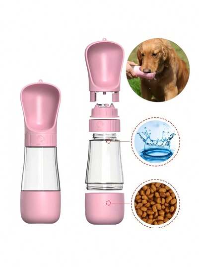 宠物旅行杯防漏设计食物和水分配器便携式狗猫喂食器一键开关碗徒步旅行户外喂食器宠物洗碗机友好型
