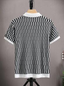 Manfinity Homme Top tricoté casual simple à boutons contrastés de couleur unie pour hommes