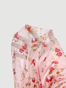 SHEIN MOD Women Ditsy Floral Long Dress, Summer Dress, Vacation Dress - Pink - View 5
