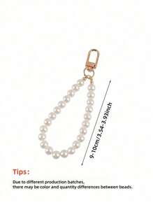 1/2/5/10 Piezas Llavero con abalorios de perlas falsas DIY, Cordón para llavero, Correa de muñeca para estuche de teléfono, Accesorio elegante de cordón para bolso